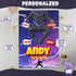 Personalized Baby Blanket – Black Panther Superhero Style | Custom Name & Date | Gift for Baby Boy